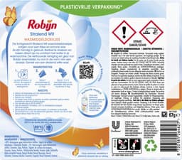 Robijn - Stralend Wit Wasmiddeldoekjes - 4 x 16 wasstrips - Voordeelverpakking — thumbnail 2