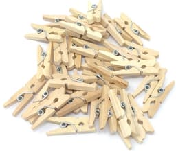 New Age Devi - Houten Mini Knijpers - 100 STUKS - 2.5 CM - Fotoknijpers - Fotohouder - Knijpers - Wasknijpers - Kerstkaart hangers — thumbnail 1