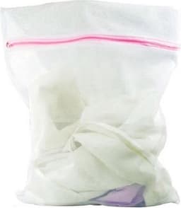 Borvat® | Waszakje | Wasnetje | Waszak klein | 30 x 40 cm | Waszakken | Waszak met rits | Waszak lingerie | lingerie | sokken | wit | 2 bh's — thumbnail 5