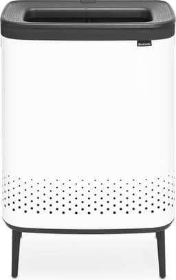 Brabantia Bo Hi Wasmand - met Deksel - 2 x 45 l - Wassorteerder - 2 Vakken - White — thumbnail 1