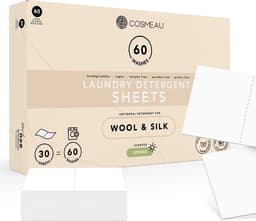 Cosmeau Wasmiddel Wasstrips 60 Wasbeurten Wol en Zijde - Delicaat - Wasvellen - Wasmiddeldoekjes - Detergent Sheets - Wasdoekjes — thumbnail 1