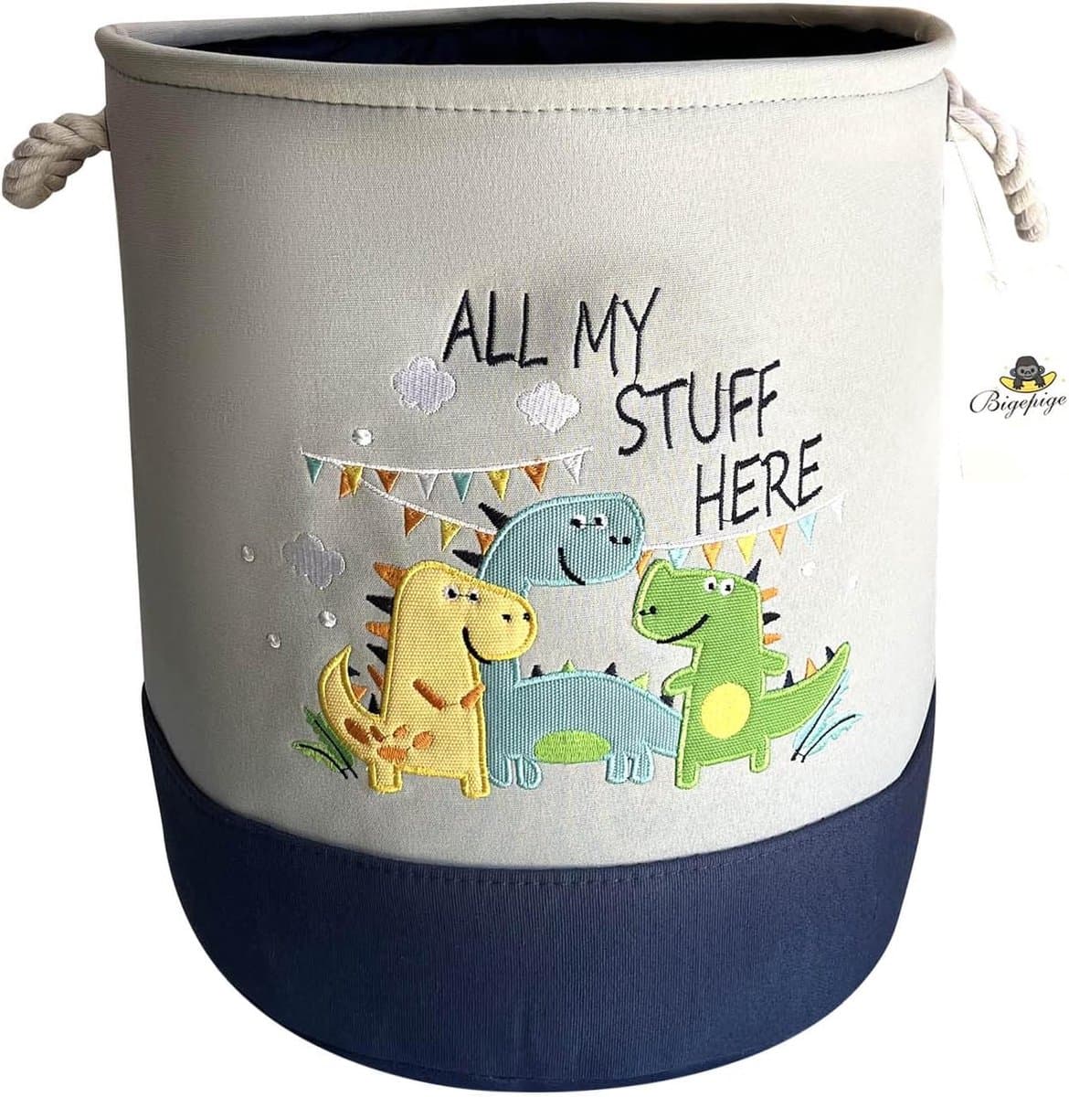 Opvouwbare wasmand, opbergmand, kinderen, manden, opbergspeelgoedmand voor kinderkamer, babykamer, decoratie, meisjes, Dinosau — afbeelding 1