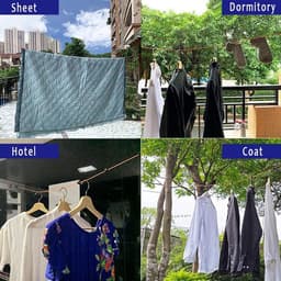 Waslijn, uittrekbaar, waslijn, camping, draagbaar, 8 m, outdoor, camping, winddicht, draagbaar hangend rek, kledingrek, wasrek, voor badkamer, wasruimte, tuin of reizen — thumbnail 4