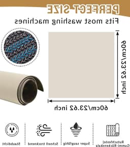 Wasmachine en Droger Beschermhoes, Stofdicht en Antislip Rubber Mat voor Keuken en Wasruimte (Beige, 60 x 60 cm) — thumbnail 5