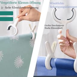 Grote Wasknijpers - Handdoekklemmen Strandklemmen - Kleding Droge Houden - Antislip Siliconen Pads - 8 stuks - Blauw — thumbnail 4