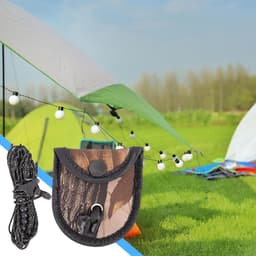 Draagbare Reiswaslijn - Waslijn Outdoor - Kleding Drogen - Reflecterend Antislip - 350 cm - Camouflage — thumbnail 3