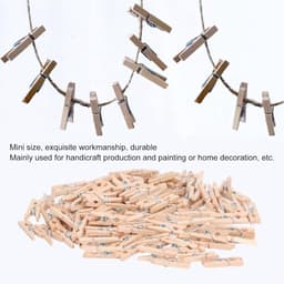 Houten Wasknijpers - Mini Clips - Foto's Ophangen - Mini Formaat - 100 stuks - Bruin — thumbnail 2