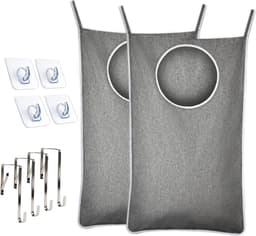 Set van 2 Waszakken voor Achter de Deur, 92 x 57 cm, Ruimtebesparende Wasmand, Wandopslag met Rits voor Slaapkamer, Badkamer en Camper — thumbnail 1