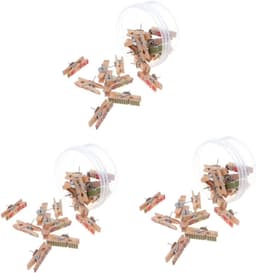 Houten Clips - Decoratieve Punaises - Foto's Ophangen - Natuurlijk Hout - 60 Stuks - Multicolor — thumbnail 1