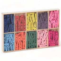 Cosensi - Dailygoods - Dailygoody - Mini-wasknijpers - Perfect voor knutselen - Meerkleurig - Decoratie - Geschenkverpakking - 200 stuks - Houten knijpers — thumbnail 1