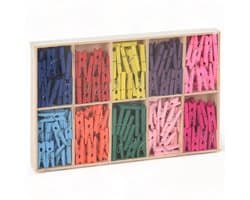 Cosensi - Dailygoods - Dailygoody - Mini-wasknijpers - Perfect voor knutselen - Meerkleurig - Decoratie - Geschenkverpakking - 200 stuks - Houten knijpers