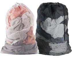 Grote Herbruikbare Waszak van Mesh, 60 x 90 cm, Ideaal voor Kleding, Broeken en Hemden, Met Sluitkoord
