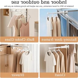 Draagbaar en Opvouwbaar Droogrek voor Kleding zonder Boren, Geschikt voor 7 Garments en Meerdere Scenarios — thumbnail 5