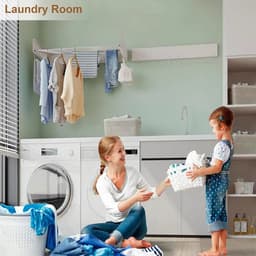 DIMICO - Wasrek - Wanddroogrek Inklapbaar 81cm - Kledingdroogrek - 6 Stangen - Droogrek Badkamer Wasruimte Ruimtebesparend — thumbnail 2