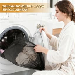 Grote Waszak van Mesh 20 x 24 Inch met Trekkoord, Ideaal voor Wassen in Huis, Hotel of Op Reis, Geschikt voor Kleding en Linnen — thumbnail 3