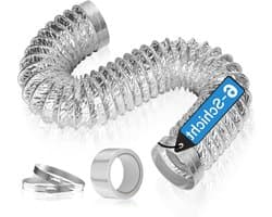 Drainage Slang 100 mm, Lengte 0.9 m, Versterkte 6 Laags Afvoerpijp met 2 Klemmen en 1 Plakband voor Afzuigkap, Droger en Airco