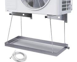Opvangbak Wasmachine - Lekbak Condens - Water Opvangen - Roestvrij Staal - 90x70cm - Zilverkleurig