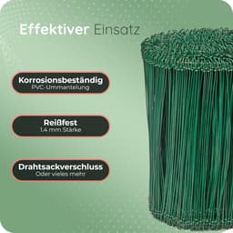 Draadsluitingen voor zakken - Binddraad sluitingen - Zakken afsluiten - Groene coating - 2000 stuks - Groen — thumbnail 2