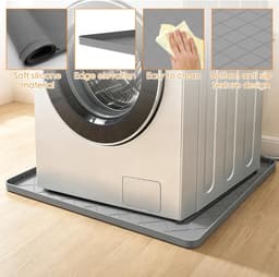 Wasmachine Onderlegger - Apparaat Mat - Vloer Beschermen - XXL Lekbak - 81 x 78 cm - Grijs — thumbnail 5