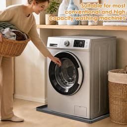 Wasmachine Onderlegger - Apparaat Mat - Vloer Beschermen - XXL Lekbak - 81 x 78 cm - Grijs — thumbnail 2