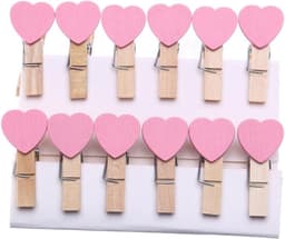 Mini Houten Knijpers - Foto Clips - Decoreren van foto's - Fijne afwerking - 100 stuks - Roze — thumbnail 1