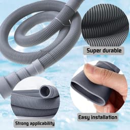 Afvoerslang Verlengstuk - Wasmachine slang - Apparaat Aansluiten - Compleet met beugels - 6 Meter - Grijs — thumbnail 2