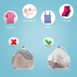 Set van 2 wasnetten met trekkoord voor delicate kleding, ideaal voor wasmachine, sokken en bh's (11.8"x15.8"/15.8"x19.7") — thumbnail 2