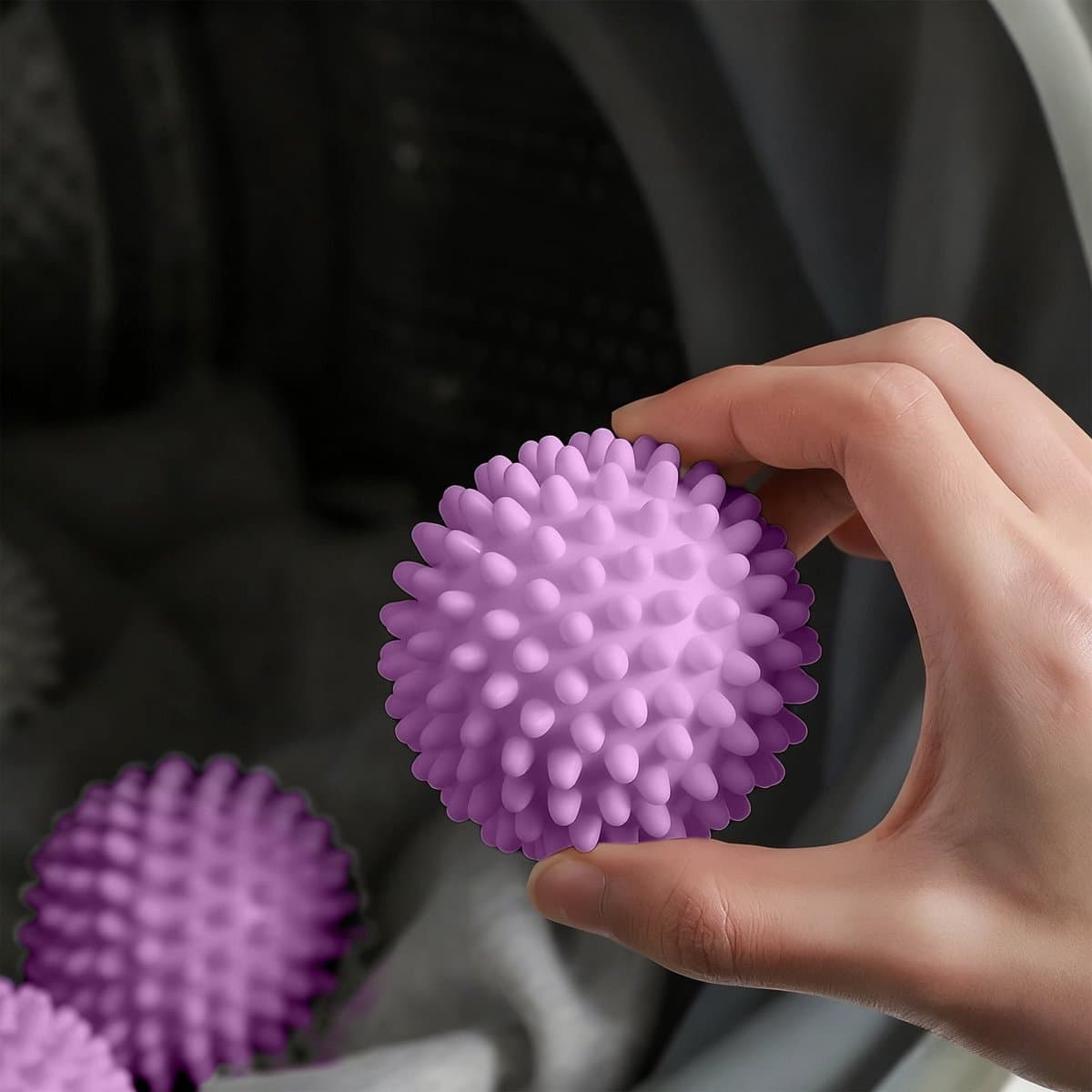 Herbruikbare wasdrogerballen 6PCS Paars - Milieuvriendelijk alternatief voor wasverzachter. Verzacht en pluizig de was. Verwijdert kreukels — afbeelding 1