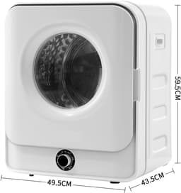 Wäschetrockner 3,0 kg – 830 W – 62 dB – 5 programma's – wandmontage – compact – voor wasruimtes – 49,5x43,5x59,5 cm – 1 st – wit — thumbnail 3