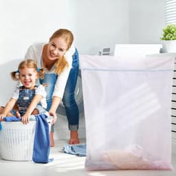 Netwaszakken - 2 Stuks - Wasnet Waszak - Herbruikbare - Laundry Bag - Wasnetten - Waszakjes - Kledingzakjes - Wassorteerder - Travel Organizer - Waszakjes met Rits - Geschikt voor thuis, slaapzaal - 90*110cm — thumbnail 2