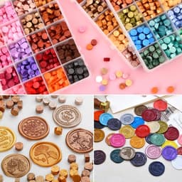 Octagonale Wasbolletjes voor Kaarsen en Wenskaarten - 600 Stuks in 24 Kleuren met Opbergdoos voor Trouwen en Cadeaus — thumbnail 2