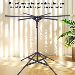 Damenzo - Droogrek - Wasrek - Droogtoren - Droogrek inklapbaar - Kleding - Rek - Draagvermogen tot 40 kg - 127x102×170 cm 6 Stangen - Zwart — thumbnail 2