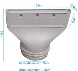 Platte Afvoerslang Adapter | 130mm/150mm Slangaansluiting | Raamdoorvoer Voor Mobiele Airco En Droger | Geschikt Voor Dakraam En Standaard Raam | Sterke Aansluiting Luchtdicht | Voorkomt Terugstroom Van Afvoerlucht | Eenvoudig Te Monteren| Cyslmuk® — thumbnail 5