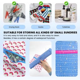 Dailygoods- Wasknijperzakken 30 cm x 33 cm - 2 Stuks - Duurzaam Canvas - Opbergzakken - Draagbaar - Decoratief Patroon - Opbergzak — thumbnail 2