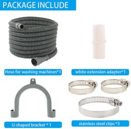 Universele afvoerslangverlenging – 1 m x 30 mm – Geschikt voor wasmachines en vaatwassers – Inclusief slangkoppeling & montageset – Grijs — thumbnail 3