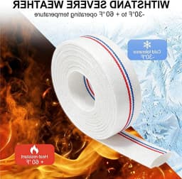 Flexibele stofslang 1 1/4 inch, 32 mm, 10 m platte slang met 4 roestvrijstalen klemmen en aansluiting, ideaal voor industriële en agrarische toepassingen, waterafvoer en irrigatie — thumbnail 4
