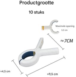 GELLDG Robuuste Strandklemmen - Handdoekklemmen - Zonder Afdrukken Met Siliconen Bekleding - Groot Formaat 9,5x7 cm - Set Voor Zware Dekens En Kleding - Geschikt voor Strand En Camping - 10stuks- Blauw — thumbnail 3