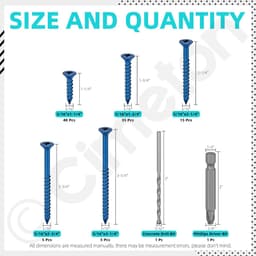 Betonschroefanker platte kop - Schroefanker voor beton - Zware bevestigingen maken - Zelfsnijdend ontwerp - 3/16 inch - Gemengde kleuren — thumbnail 2