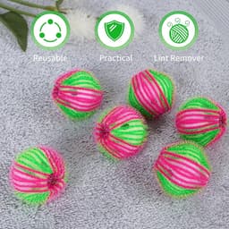 YUHOME 6 STKS Haar Catcher Ballen Anti-Winding Wasserij Lint Remover Wasballen Herbruikbare Pluisverwijderaar Ballen Voor Wasmachine — thumbnail 4