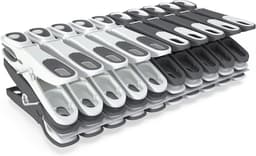 Wasknijpers - Klemmen - Was ophangen - Soft Grip - 60 stuks - Grijs/wit — thumbnail 1