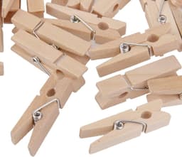 2 set 100 stuks natuurlijke houten haringen wasknijpers clips 35 * 5mm — thumbnail 4