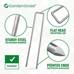 GardenGloss® Anti-Roest Stalen Grondankers Voor Extreem Harde Grond (250 Stuks) - 200 mm Lang, 25 mm Breed, Ø 3.8 mm — thumbnail 5