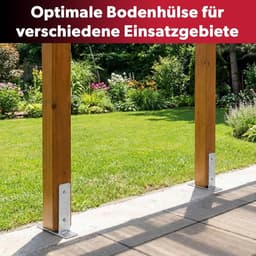 1x Siwitec U-paalanker voor inschroeven, vrije breedte 71 mm, hoogte 200 mm, U-profiel van thermisch verzinkt staal, U-hoekbeugel, grondanker, balkdrager, schroefanker — thumbnail 4