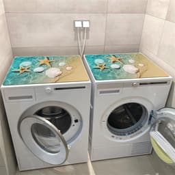Wasmachine Beschermer - 50 x 50 cm - Wasmachine Droger Mat - Wasmachine Hoes - Afdekking Voor Wasmachine of Droger - Apparaten Beschermen - voor Wasmachine, Droger, Koelkast, Kleine Meubels - Zeester — thumbnail 2