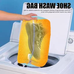 Schoenwaszak voor de wasmachine, herbruikbare tas voor het reinigen van schoenen, voorkomt vervorming voor verschillende schoenmaten — thumbnail 4