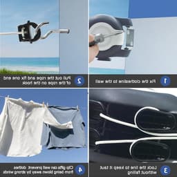 Verstelbare waslijn van 30 meter - Stevige en duurzame wasdroger voor binnen en buiten - Handig en ruimtebesparend — thumbnail 5