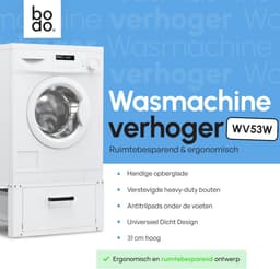 Bodo® - Wasmachine Verhoger - Kast - Ombouw met Lade - Wit - 63x54x31cm — thumbnail 3