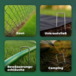 Grondankers Haringen - Bodemhaken Bevestiging - Tent Tuin Vastzetten - Roestvrij Duurzaam Staal - 250 Stuks - Zilverkleurig — thumbnail 3