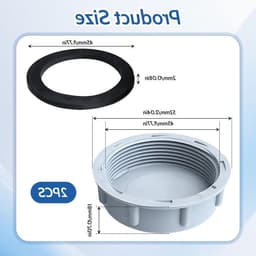 Set van 2 plastic einddoppen met interne schroefdraad en lekvrije afsluiting voor afvoerbuizen in wasmachines, keukens en badkamers (45 mm) — thumbnail 5