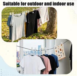 Draagbare Waslijn - Reis Waslijn - Kleding Drogen - Reflecterend Dubbel Lijn - 3 Meter - Zwart — thumbnail 5